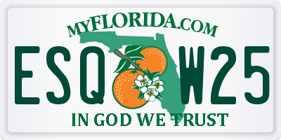 FL license plate ESQW25