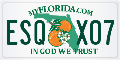 FL license plate ESQX07
