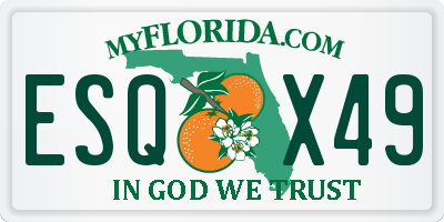 FL license plate ESQX49