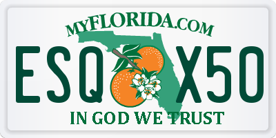 FL license plate ESQX50
