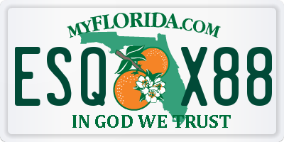 FL license plate ESQX88