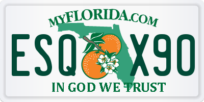 FL license plate ESQX90