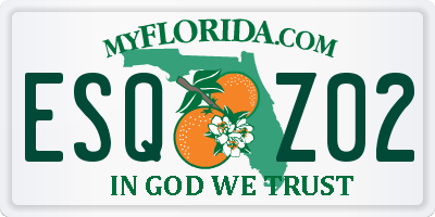 FL license plate ESQZ02