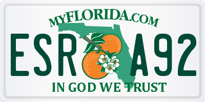 FL license plate ESRA92