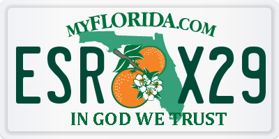 FL license plate ESRX29