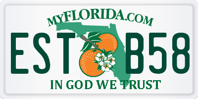 FL license plate ESTB58