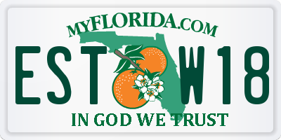 FL license plate ESTW18