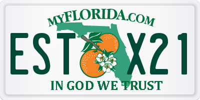 FL license plate ESTX21