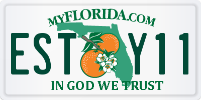 FL license plate ESTY11