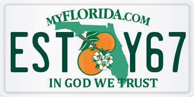 FL license plate ESTY67