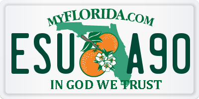 FL license plate ESUA90