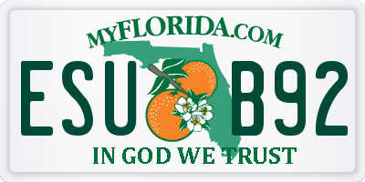FL license plate ESUB92