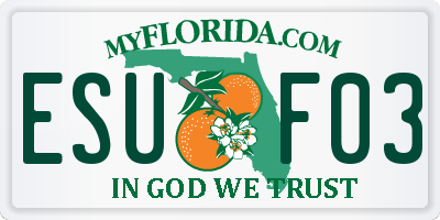 FL license plate ESUF03