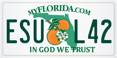 FL license plate ESUL42