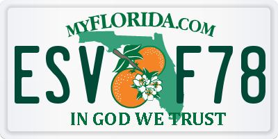 FL license plate ESVF78