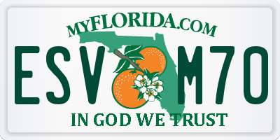 FL license plate ESVM70