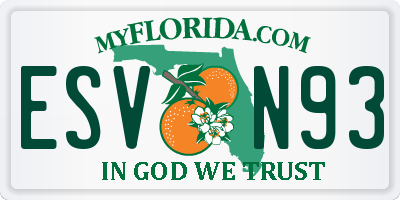 FL license plate ESVN93