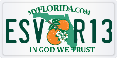 FL license plate ESVR13