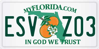 FL license plate ESVZ03