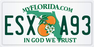 FL license plate ESXA93