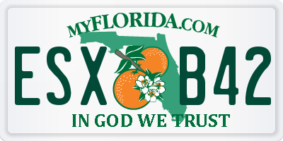FL license plate ESXB42