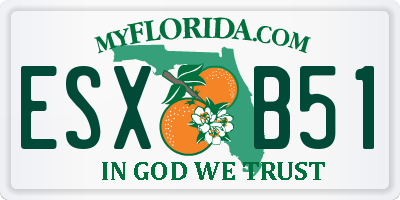 FL license plate ESXB51