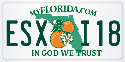 FL license plate ESXI18