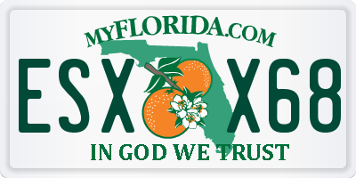 FL license plate ESXX68