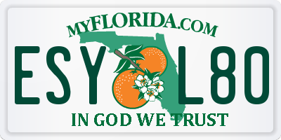 FL license plate ESYL80