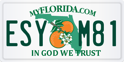FL license plate ESYM81