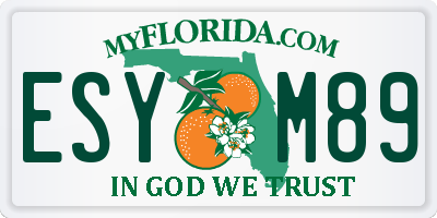 FL license plate ESYM89