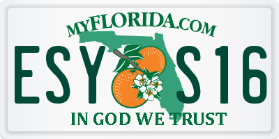 FL license plate ESYS16