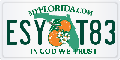 FL license plate ESYT83