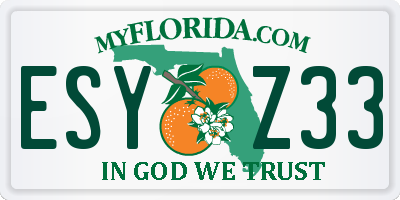FL license plate ESYZ33