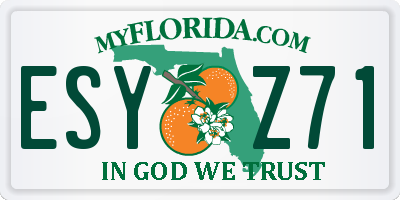 FL license plate ESYZ71