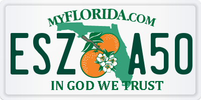 FL license plate ESZA50