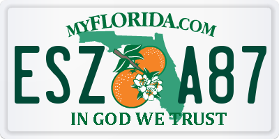 FL license plate ESZA87