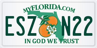 FL license plate ESZN22