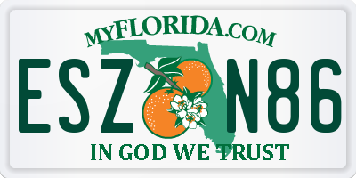 FL license plate ESZN86