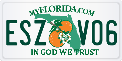 FL license plate ESZV06