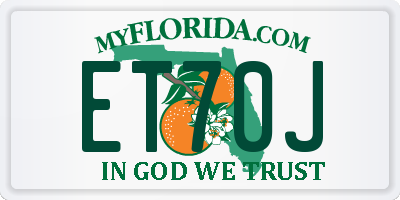 FL license plate ET70J