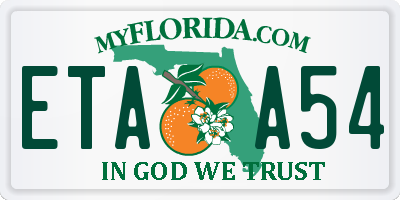 FL license plate ETAA54