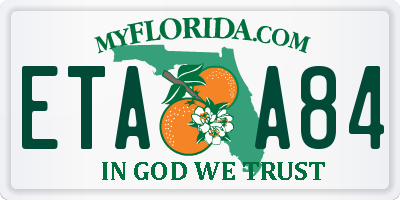 FL license plate ETAA84