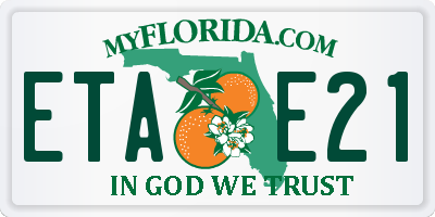 FL license plate ETAE21