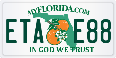 FL license plate ETAE88