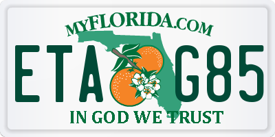 FL license plate ETAG85