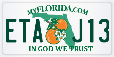 FL license plate ETAJ13