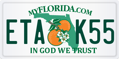 FL license plate ETAK55