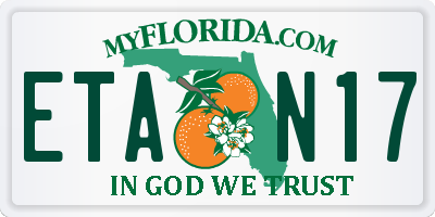 FL license plate ETAN17