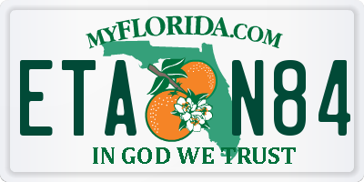 FL license plate ETAN84